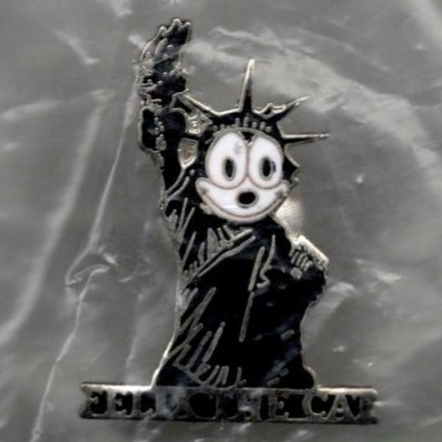 Felix the Cat statue of Liberty pin