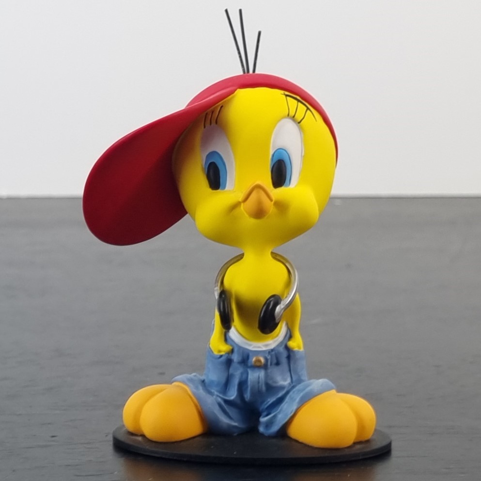 Tweety Bird with Headphones statue _front